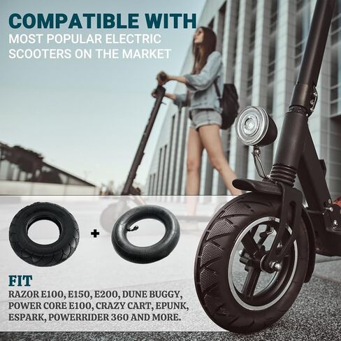 مجموعة الإطارات والأنابيب الداخلية AR-PRO 200X50 - أنبوب إطار سكوتر كهربائي متوافق مع ماكينة الحلاقة E100، E150، E200، Power Core E100، Dune Buggy، ePunk، Crazy Cart، PowerRider 360، eSpark in Kuwait