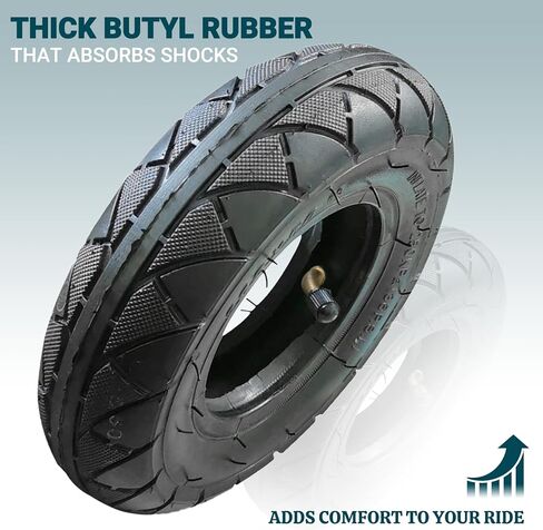 مجموعة الإطارات والأنابيب الداخلية AR-PRO 200X50 - أنبوب إطار سكوتر كهربائي متوافق مع ماكينة الحلاقة E100، E150، E200، Power Core E100، Dune Buggy، ePunk، Crazy Cart، PowerRider 360، eSpark in Kuwait