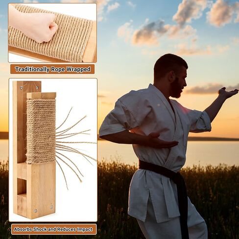 Leinuosen Wall Mount Makiwara Board Traditional Makiwara Punching Board Strike Pad for Adults Martial Arts Training Karate Taekwondo in Kuwait