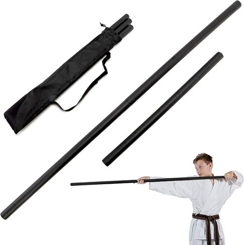 4ft - 6ft Adjustable Collapsible Bo Staff, Foam-Padded Martial Arts Training Staff for Yoga Stick & Safe Practice - Portable with Carry Bag in Kuwait
