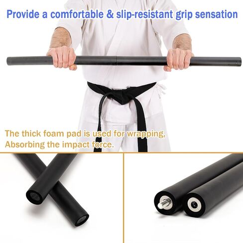4ft - 6ft Adjustable Collapsible Bo Staff, Foam-Padded Martial Arts Training Staff for Yoga Stick & Safe Practice - Portable with Carry Bag in Kuwait