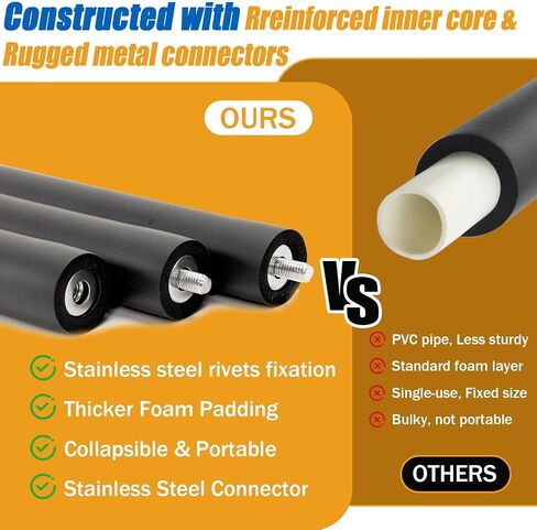 4ft - 6ft Adjustable Collapsible Bo Staff, Foam-Padded Martial Arts Training Staff for Yoga Stick & Safe Practice - Portable with Carry Bag in Kuwait
