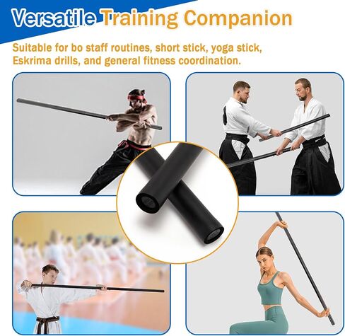 4ft - 6ft Adjustable Collapsible Bo Staff, Foam-Padded Martial Arts Training Staff for Yoga Stick & Safe Practice - Portable with Carry Bag in Kuwait