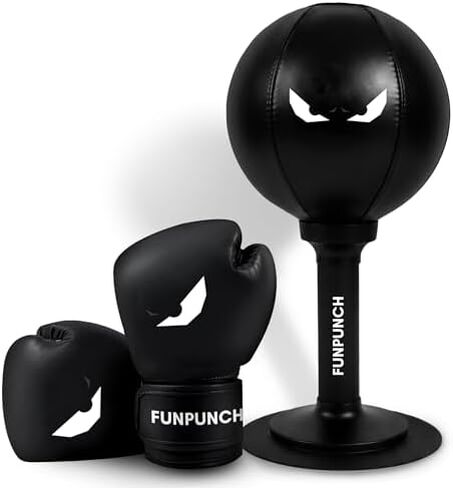 Bundle - Desktop Punching Bag and Boxing Gloves for Kids - Great Kids Boxing Set in Kuwait