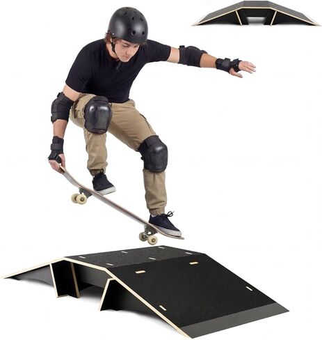Weysat Skateboard Ramp Bike Ramp 44 Inches Solid Wood with Anti Slip Surface Skate Accessories Durable Designed for Beginners Gifts for Youngster in Kuwait