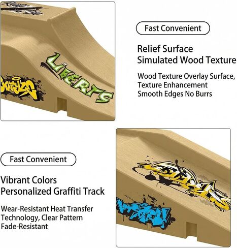 مجموعة حديقة تزلج الأصابع متوافقة مع ألواح التزلج Tech Deck، وتتضمن 6 منحدرات و6 ألواح أصابع وعوائق، مثالية لعشاق لوحة الأصابع (أصفر) in Kuwait