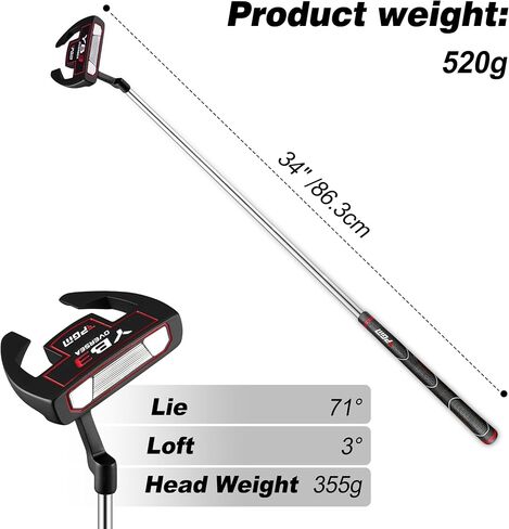 PGM Golf Putter for Men and Women - Anti-Twist Mallet Design with Alignment Guide & Stepped Shaft - Low Center of Gravity for Smooth, Accurate Putts - Right &Left Handed in Kuwait