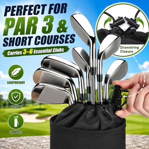 حقائب جولف خفيفة الوزن من TOBWOLF للرجال، حقيبة حمل جولف لنطاق القيادة & Par 3 (حمل 3-6 نوادي)، حقيبة نادي جولف متينة 900D للتدريب والسفر مع حزام كتف مبطن للمبتدئين in Kuwait