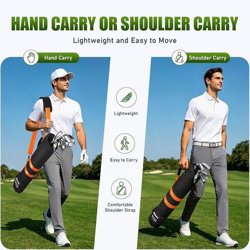 حقائب جولف خفيفة الوزن من TOBWOLF للرجال، حقيبة حمل جولف لنطاق القيادة & Par 3 (حمل 3-6 نوادي)، حقيبة نادي جولف متينة 900D للتدريب والسفر مع حزام كتف مبطن للمبتدئين in Kuwait