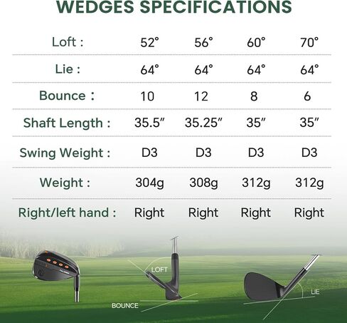 Golf Wedges, CNC Milled Face for More Spin and Control, 52/56/60/70 Degree Golf Sand Wedge, Gap Wedge, Lob Wedge Golf Clubs, Wedges Golf Clubs for Men Women Right Hand in Saudi Arabia
