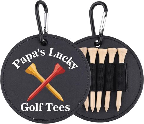 Papa's Lucky Golf Tees Holder Funny Leather Golf Tee Tag for Dad Daddy in Kuwait