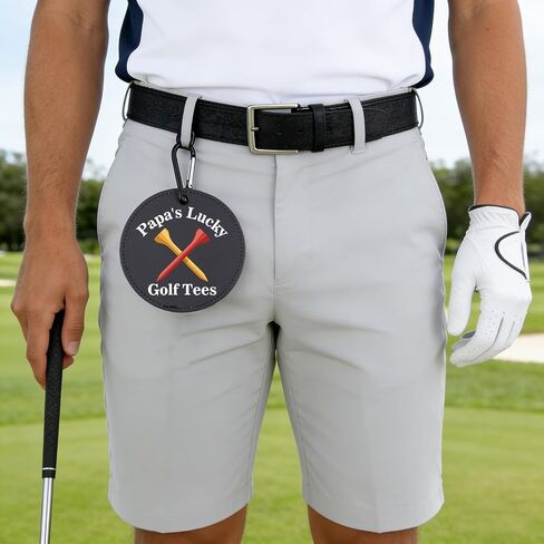 Papa's Lucky Golf Tees Holder Funny Leather Golf Tee Tag for Dad Daddy in Kuwait