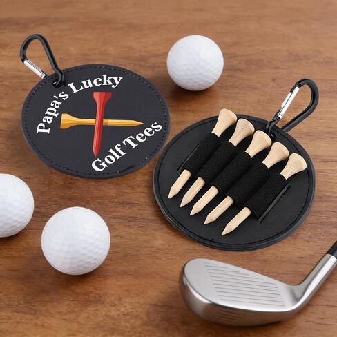Papa's Lucky Golf Tees Holder Funny Leather Golf Tee Tag for Dad Daddy in Kuwait