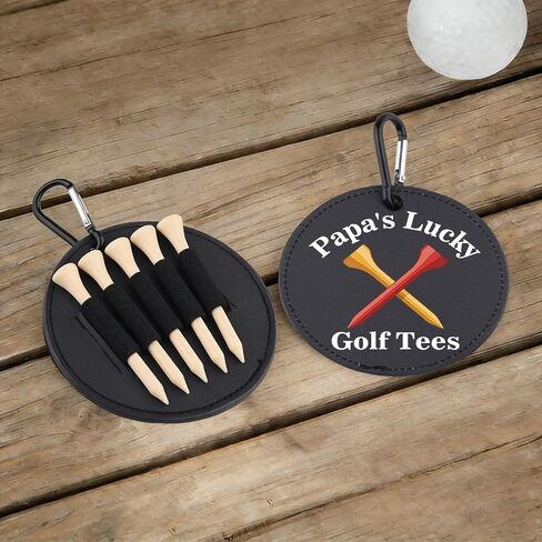Papa's Lucky Golf Tees Holder Funny Leather Golf Tee Tag for Dad Daddy in Kuwait
