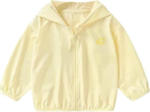 FGSS Kids-Sun-Protection-Crop-Top - قمصان طويلة الأكمام بغطاء للرأس بعامل حماية من أشعة الشمس 50+ سترة للتمرين في الهواء الطلق للأولاد والبنات من عمر 1-5 سنوات in Kuwait