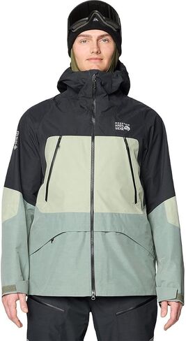 Mountain Hardwear، سترة Sky Ridge GORE-TEX - للرجال، Wet Stone/White Sage/Black، M in Kuwait