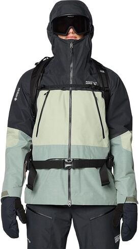 Mountain Hardwear، سترة Sky Ridge GORE-TEX - للرجال، Wet Stone/White Sage/Black، M in Kuwait