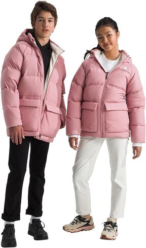 سترة قصيرة مبطنة بالصوف من نورث داون للأطفال من THE NORTH FACE | 600 حشوة من الطيور المائية المعاد تدويرها معزولة، طاردة للماء in Kuwait