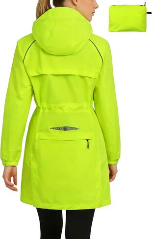 Little Donkey Andy Women's Long Cycling Rain Jacket-Packable Waterproof Windbreaker, Lightweight for Running & Biking in Kuwait