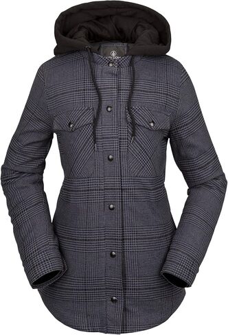 Volcom Women's Hooded Flannel Snowboard Ski Winter Hooded Shirt Jacket in Kuwait
