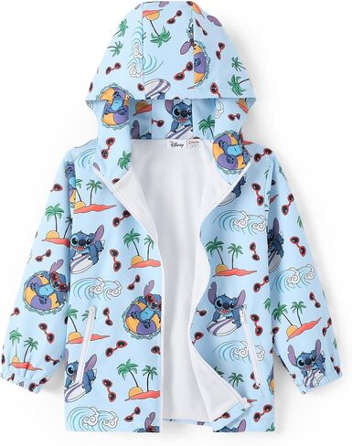 Disney Marvel Spiderman Stitch Mickey Cars Toy Story Waterproof Jacket Boy/Girl Zip Watertight Coat Kid Windbreaker Top 2-9Y in Kuwait