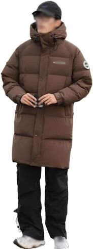 Youth Thickened Warm Outdoor Casual Coat Down Jacket Male Long Winter Hat(X-Large) in Kuwait