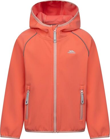 Trespass Kids Softshell Jacket Belmoon - Cultured on Hood, Reflective Piping, 2 Zipper Pockets, Binding Edges, Knit Shell in Kuwait