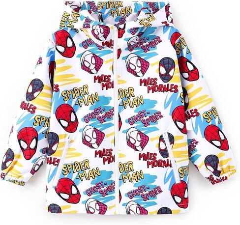 Disney Marvel Spiderman Stitch Mickey Cars Toy Story Waterproof Jacket Boy/Girl Zip Watertight Coat Kid Windbreaker Top 2-9Y in Kuwait