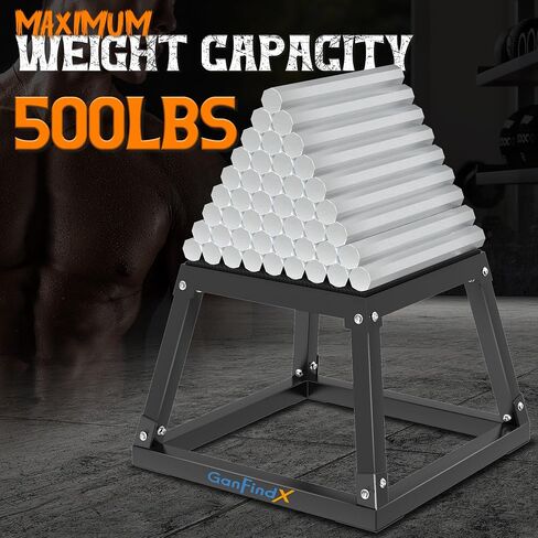GanFindX Plyometric Jump Box Set, 12/18/24 Inch Steel Plyo Box, Heavy Duty Plyometric Platform with Anti-Slip Surface for Home Gym Training, Step-Up, Agility and Strength Conditioning in Kuwait