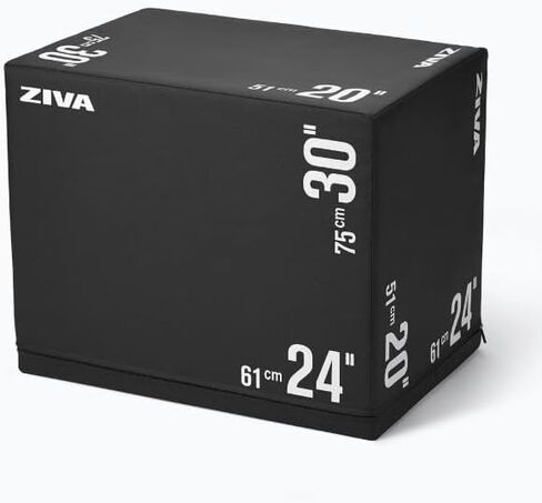 ZIVA 3-in-1 Plyo Box – Premium High-Density PE Foam or PU Wood-Foam Jump Box with Non-Slip PVC Cover – Commercial-Grade Plyometric Platform for Jump Training, Step Workouts & Home Gym (20x24x30") in Kuwait