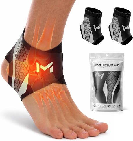 2 Pack Ankle Brace Compression Support for Men Women, Adjustable Lace-Up Ankle Stabilizer with Straps, Breathable Support for Running, Basketball, Gym, Sprained Ankle & Daily Use in Kuwait