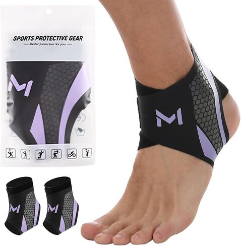 2 Pack Ankle Brace Compression Support for Men & Women – Adjustable Lace-Up Ankle Stabilizer with Straps, Breathable Sports Ankle Support for Running, Basketball, Gym, Daily Use in Kuwait