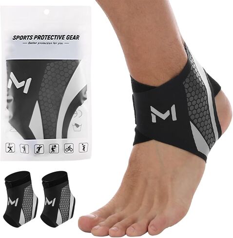 2 Pack Ankle Brace Compression Support for Men & Women – Adjustable Lace-Up Ankle Stabilizer with Straps, Breathable Sports Ankle Support for Running, Basketball, Gym, Daily Use in Kuwait