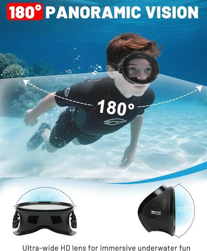 Water Space Wipe Anti Fog Oval Diving Mask for Adults Youth Over16, HD Tempered Glass 180° Clear Vision No Leak Soft Silicone in Saudi Arabia