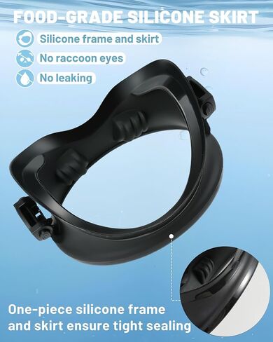 Water Space Wipe Anti Fog Oval Diving Mask for Adults Youth Over16, HD Tempered Glass 180° Clear Vision No Leak Soft Silicone in Saudi Arabia