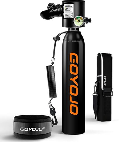 GOYOJO Mini Scuba Tank with DOT Certified, Portable Scuba Diving Kit with Optional Snorkel Mask Combo, Refillable Emergency Backup Pony Bottle for Snorkeling, Underwater Breathing, Training in Kuwait
