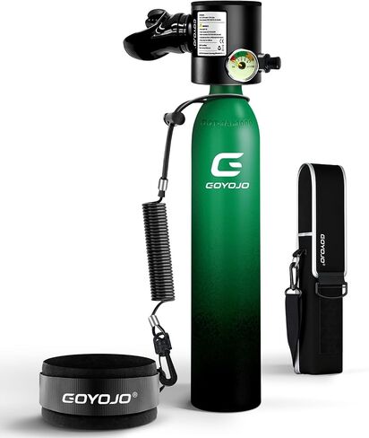 GOYOJO Mini Scuba Tank with DOT Certified, Portable Scuba Diving Kit with Optional Snorkel Mask Combo, Refillable Emergency Backup Pony Bottle for Snorkeling, Underwater Breathing, Training in Kuwait