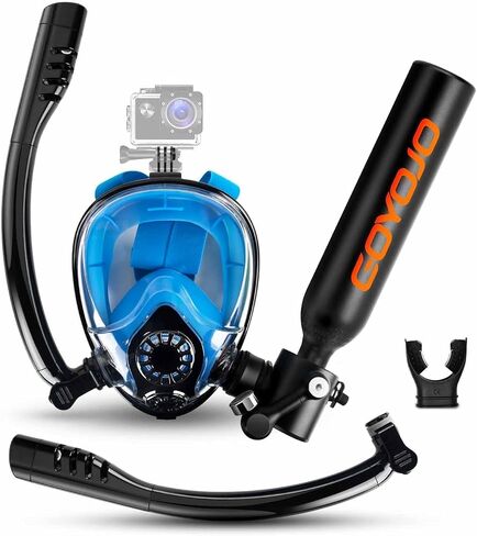 GOYOJO Mini Scuba Tank with DOT Certified, Portable Scuba Diving Kit with Optional Snorkel Mask Combo, Refillable Emergency Backup Pony Bottle for Snorkeling, Underwater Breathing, Training in Kuwait