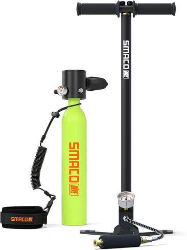 SMACO Mini Scuba Tank 0.5L Portable Small Diving Tank for Underwater Breathing Reusable Diving Cylinder Lung Air Tank for Emergency Rescue Boat Cleaning Backup Air Source Pony Bottle S300 in Kuwait