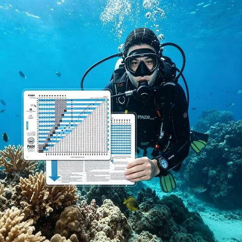 مخطط الغوص مع التعليمات، جداول RDP للغوص، طاولات الغوص المقاومة للماء بدون تخفيف الضغط in Kuwait