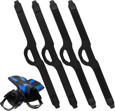 2 Pairs Scuba Diving Universal Fins Straps TPR Replacement Scuba Fin Straps with Quick Release Buckles Accessories Rubber Adjustable Flippers Strap for Swimming Diving Dive in Kuwait