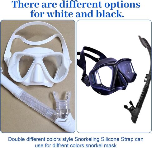 Xinjoduz 2 PCS Universal Silicone Replacement Mask Strap, Black White ScubaMask Straps Cover, Adjustable Head Band Parts Accessories for Adults Kids ScubaDiving Swimming Snorkel Goggles Glasses in Kuwait