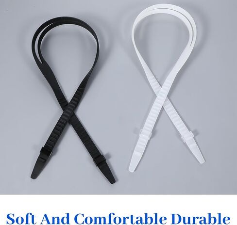 Xinjoduz 2 PCS Universal Silicone Replacement Mask Strap, Black White ScubaMask Straps Cover, Adjustable Head Band Parts Accessories for Adults Kids ScubaDiving Swimming Snorkel Goggles Glasses in Kuwait