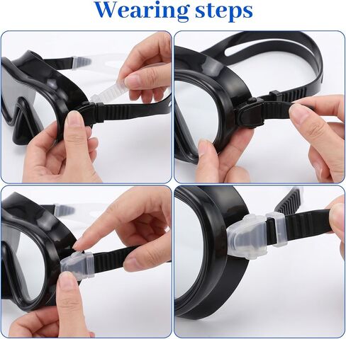 Xinjoduz 2 PCS Universal Silicone Replacement Mask Strap, Black White ScubaMask Straps Cover, Adjustable Head Band Parts Accessories for Adults Kids ScubaDiving Swimming Snorkel Goggles Glasses in Kuwait