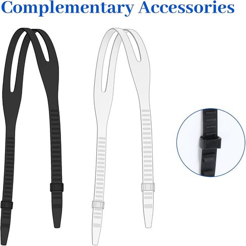 Xinjoduz 2 PCS Universal Silicone Replacement Mask Strap, Black White ScubaMask Straps Cover, Adjustable Head Band Parts Accessories for Adults Kids ScubaDiving Swimming Snorkel Goggles Glasses in Kuwait