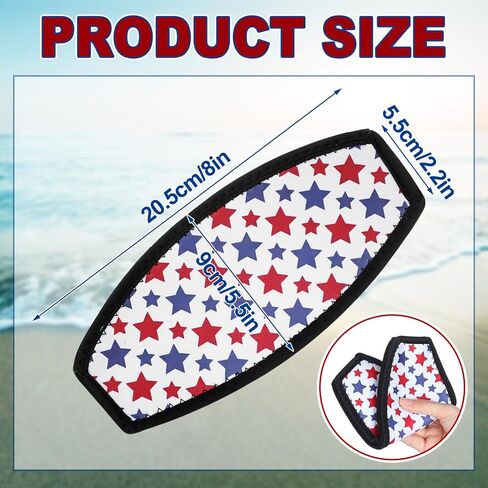 Sabary 4 Pcs July of 4th Dive Scuba Mask Strap Covers 250th Anniversary Patriotic Red White Blue Neoprene Mask Strap Soft Snorkel Sleeves with USA Flag Independence Day Summer Swimming for Diving Pool in Kuwait
