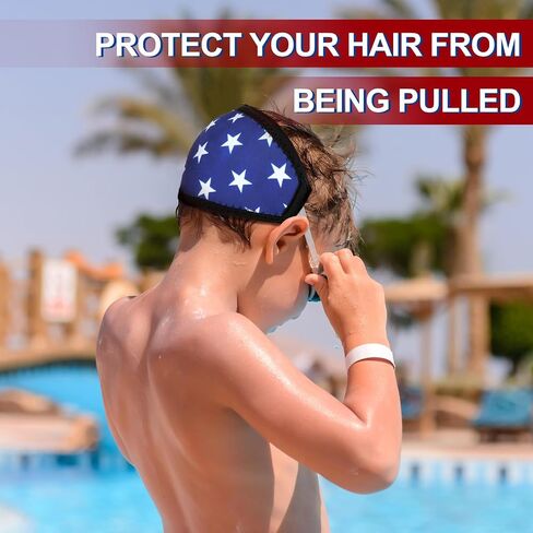 Sabary 4 Pcs July of 4th Dive Scuba Mask Strap Covers 250th Anniversary Patriotic Red White Blue Neoprene Mask Strap Soft Snorkel Sleeves with USA Flag Independence Day Summer Swimming for Diving Pool in Kuwait