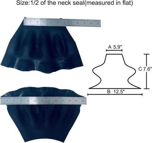 Latex Neck Seal for Dry Suit, Super Stretch Waterproof Neck Gasket, Replacement Neck Seal for Scuba Diving, Snorkeling, Surfing, Wetsuit Dry Suit Repair, Universal Fit Trimmable Drysuit Neck Seal in Kuwait