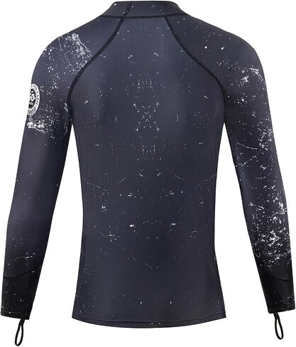 Black Camouflage Rash Guard Top/Pants for Men, Split UV Protection Wetsuit Dive Skins for Spearfishing Snorkeling Surfing Scuba Diving Swimming in Kuwait