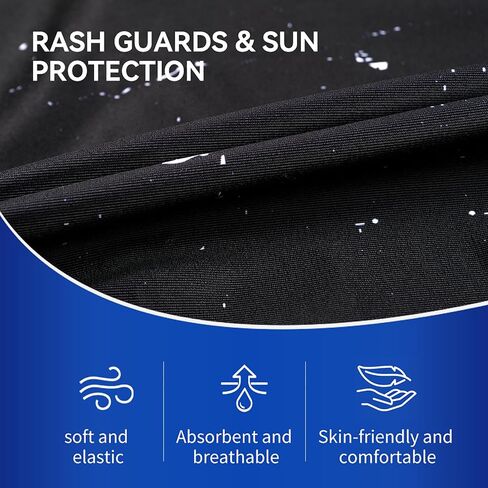 Black Camouflage Rash Guard Top/Pants for Men, Split UV Protection Wetsuit Dive Skins for Spearfishing Snorkeling Surfing Scuba Diving Swimming in Kuwait